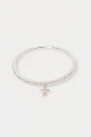 Anillo Cruz pequeña - Oro blanco y diamantes