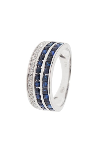 Anillo Transcendance - Oro blanco, diamantes y zafiros