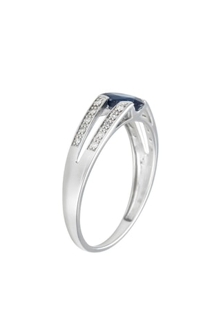 Anillo Mon Saphir - Oro blanco, diamantes y zafiro