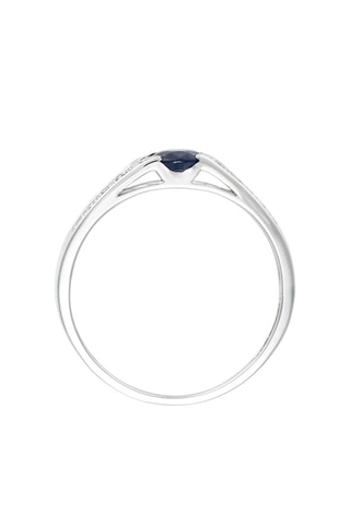 Anillo Mon Saphir - Oro blanco, diamantes y zafiro