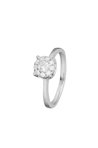 Solitario Brillant Luciana - Oro blanco y diamantes
