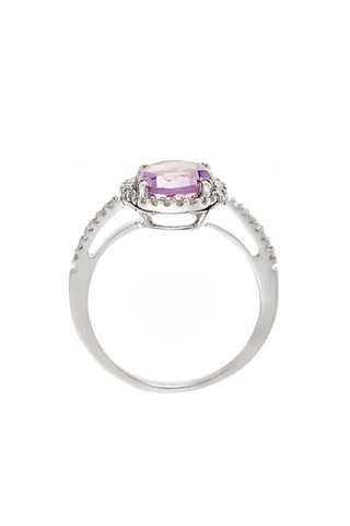 Anillo Popi - Oro blanco, diamantes y amatista
