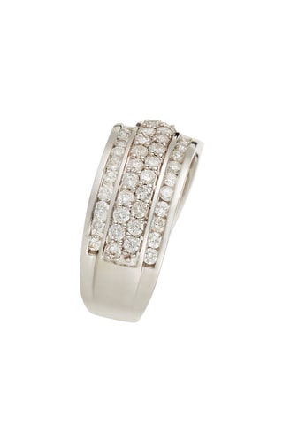 Anillo Jonc 4 Rangs - Oro blanco y diamantes