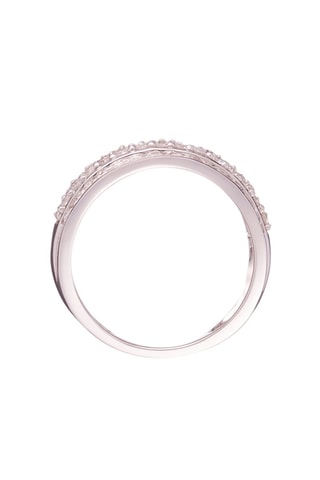 Anillo Jonc 4 Rangs - Oro blanco y diamantes