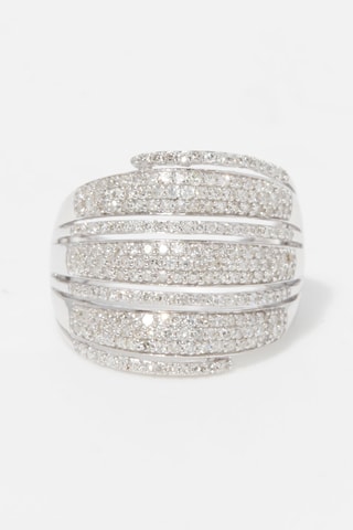 Anillo Triple pavage - Oro blanco y diamantes