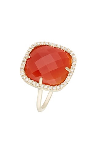 Anillo Naturelle - Oro amarillo, diamantes y ágata