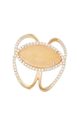 Anillo Energie - Oro amarillo, diamantes y ágata