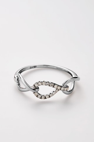 Anillo Triple boucles - Oro blanco y diamantes