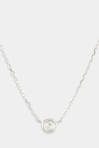 Collar Petit Solitaire - Oro blanco y diamante
