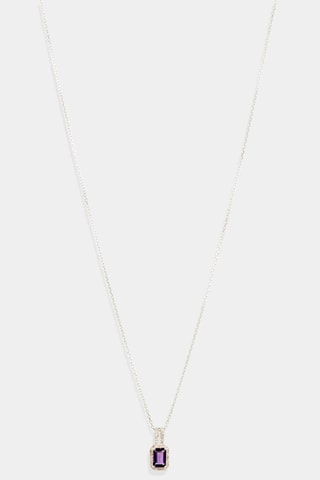 Collar Hawa - Oro blanco, diamantes y amatista