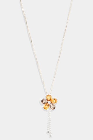 Colgante Noor - Oro blanco, diamantes, citrino y cuarzo