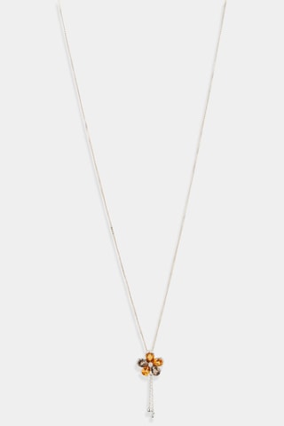 Colgante Noor - Oro blanco, diamantes, citrino y cuarzo