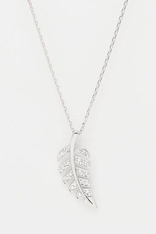 Colgante Hoja al viento  - Oro blanco y diamantes