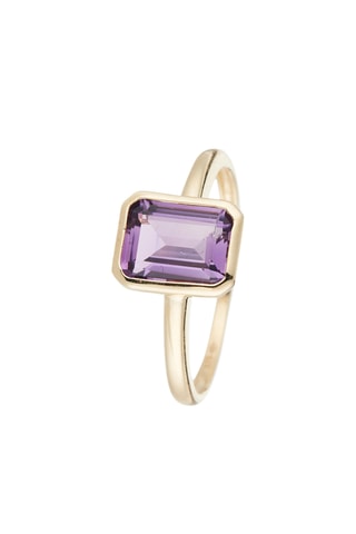 Anillo - Oro amarillo y amatista