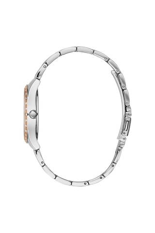 Stalen Quartz Horloge  Zilverkleurig en Roségoudkleurig