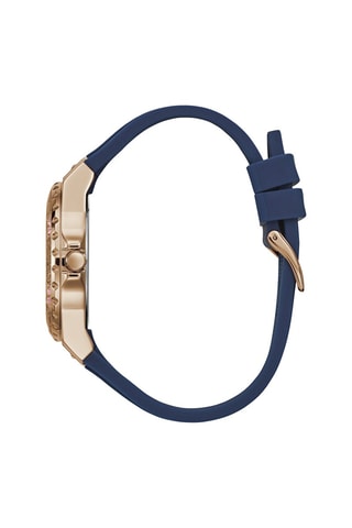 Montre à quartz en silicone - Bleu et doré rose