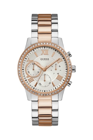 Montre à quartz en acier - Argenté et doré rose
