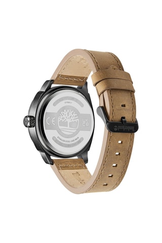 Montre à quartz en cuir et plaqué ion noir Brantford-Z - Chronographe - Beige et noir