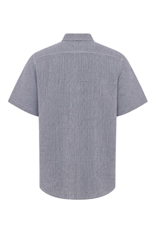 Camisa regular fit de lino - Azul marino