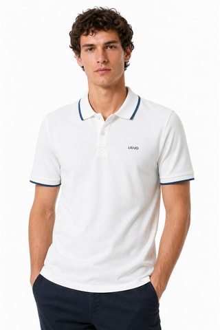 Polo - Blanco y gris