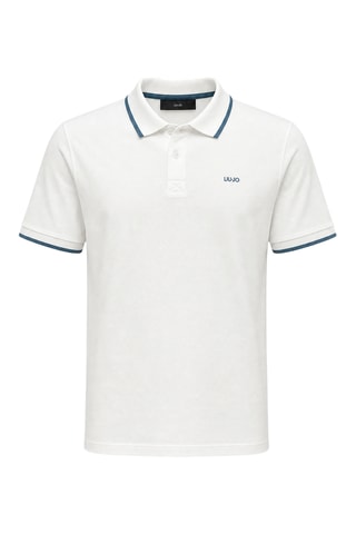 Polo - Blanco y gris