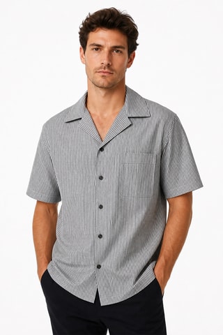 Camisa - Beige y azul