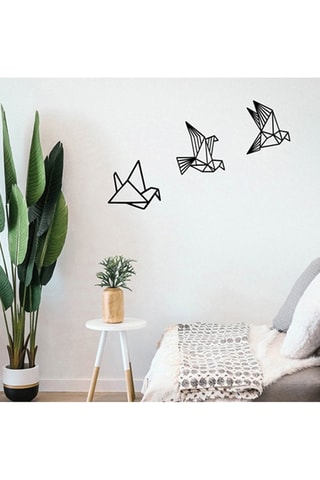 Décoration murale en bois Origami - Noir - 26 x 32, 29 x 32 / 32 x 30 cm