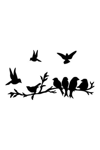Wanddecoratie Bird Community - Zwart - 13 x 13 / 9 x 9 cm