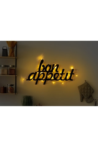 Décoration murale LED 'Bon Appetit' - Noir - 15 W - 30 x 50 cm
