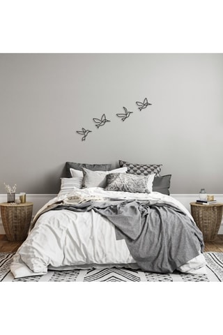 4 Wanddecoraties Birds - Zwart - 18 x 21 cm / 20 x 24 cm / 20 x 23 cm / 18 x 22 cm