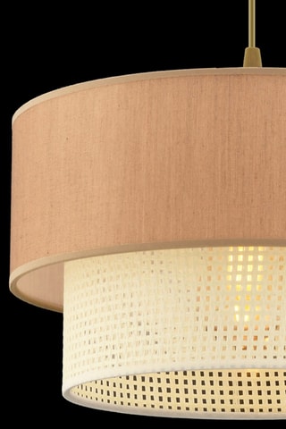 Suspension Echo Hazeran - Marron clair et imitation osier - 60 W