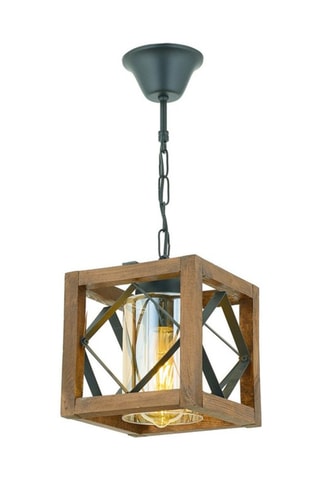Suspension Zikzak - Naturel et noir - 60 W
