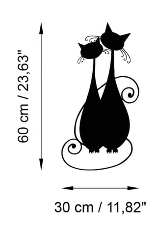 Wanddecoratie Cat -  Zwart - 30 x 60 cm