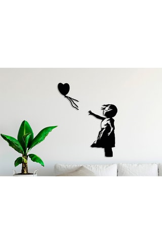 Adorno mural Banksy - Negro - 85 x 105 cm - Reproducción