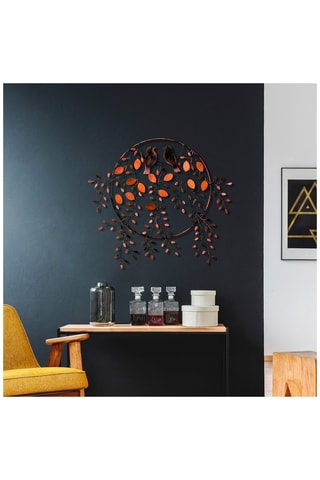 Wanddecoratie Love of Birds - 86 x 75 cm - Zwart en Rood