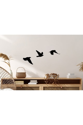 3 Wanddecoraties Vogels - 13 x 15 / 9 x 21 / 14 x 20 cm - Zwart