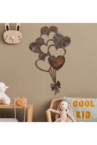 Wanddecoratie Rusty Heart - Bruin - 21 x 35 cm