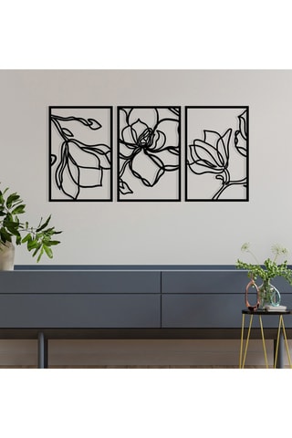 3 décorations murales Adda - Noir - 120 x 56,5 cm