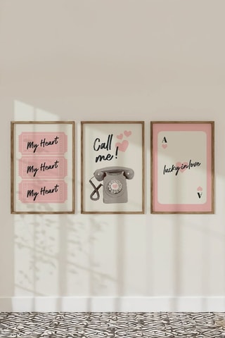 3 Massief Houten Wanddecoraties - 33 x 48 cm