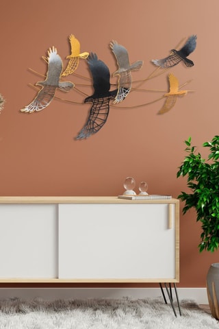 Wanddecoratie - 90 x 56 x 4 cm - Zwart