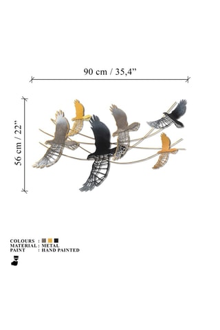 Wanddecoratie - 90 x 56 x 4 cm - Zwart