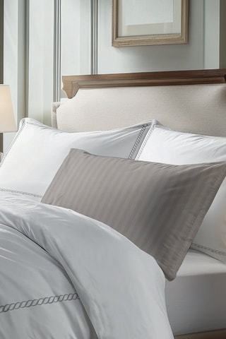 Funda de almohada de satén de algodón 79 hilos/cm² Douceur royale - Blanco