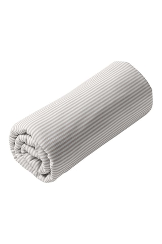 Sábana bajera de satén de algodón 80 hilos/cm² Lignes élégantes - Topo