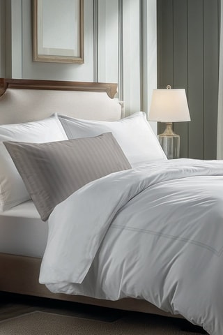2 fundas de almohada de satén de algodón Cannes - Blanco