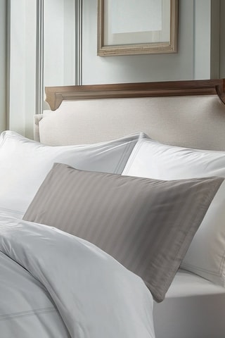 2 fundas de almohada de satén de algodón Cannes - Blanco