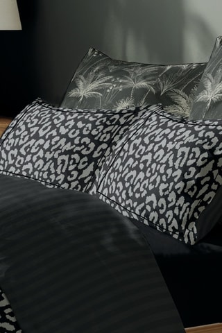 2 fundas de almohada de satén de algodón 80 hilos/cm² Instinct - Negro
