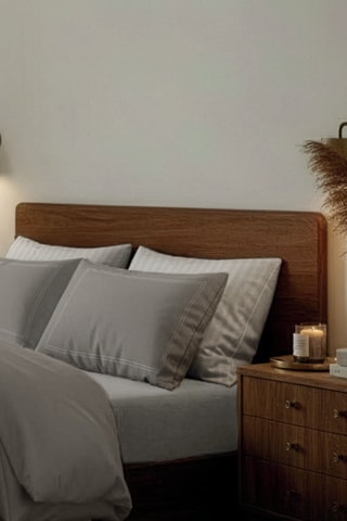 2 fundas de almohada de satén de algodón 80 hilos/cm² Annecy - Topo
