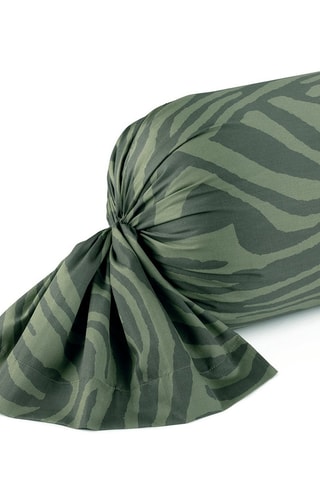 Funda de almohada de satén de algodón 80 hilos/cm² Evasion zébrée - Verde oscuro