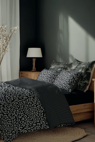 Funda de almohada de satén de algodón 80 hilos/cm² Instinct - Negro y blanco