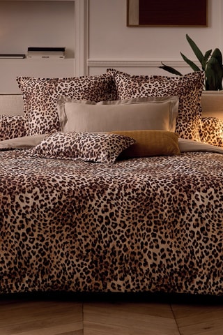 Funda de almohada de satén de algodón 80 hilos/cm² Fauve - Marrón claro